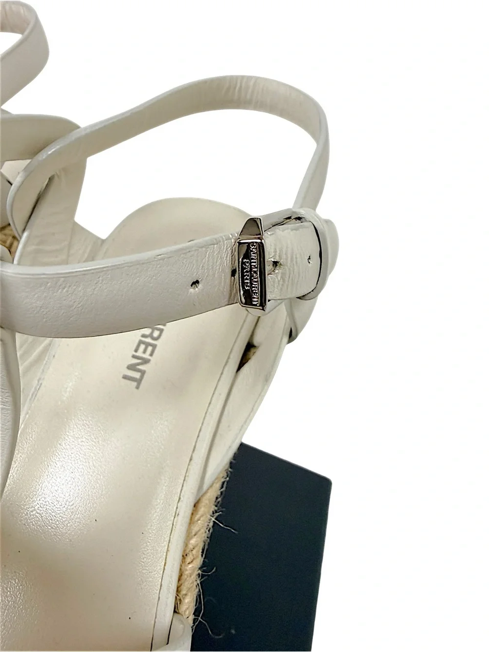 Saint Laurent Tribute Espadrille Wedge Sandals 37.5